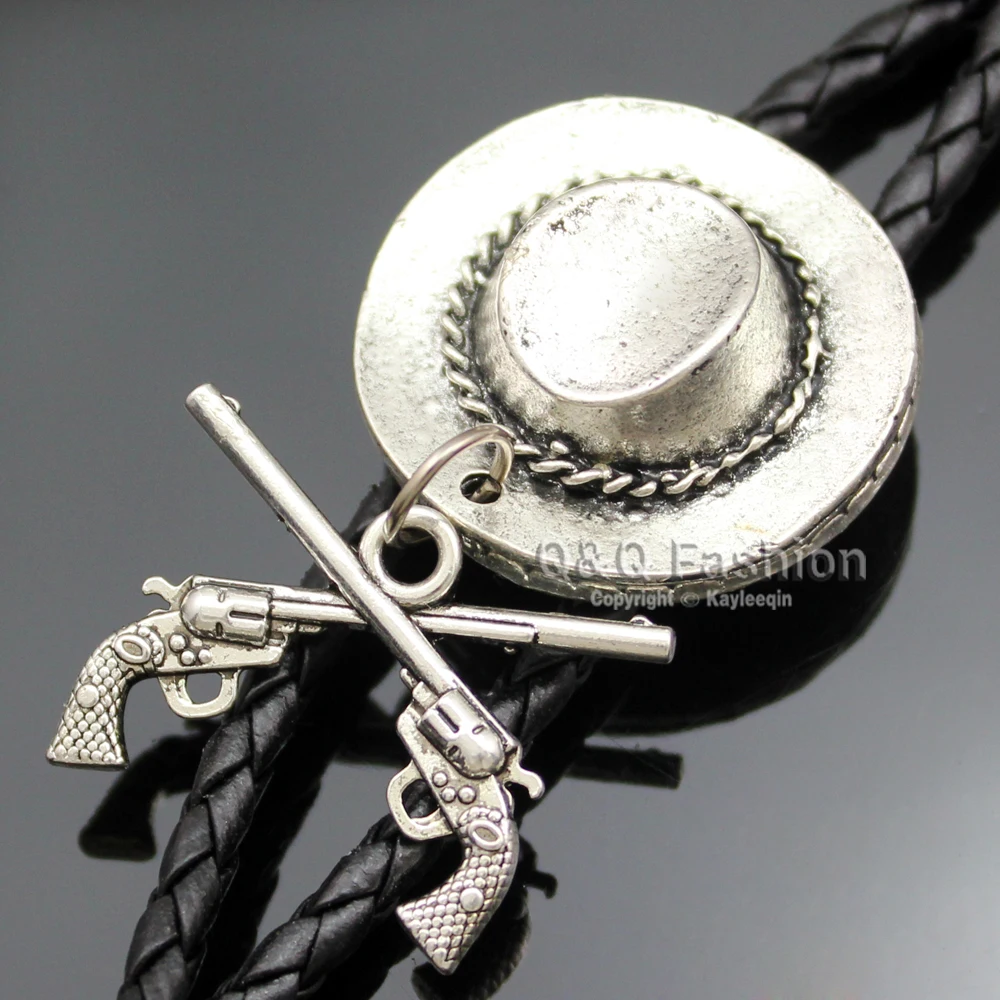 Серебряная шляпа в ковбойском стиле пистолет Stetson Corss западное Родео Боло веревка