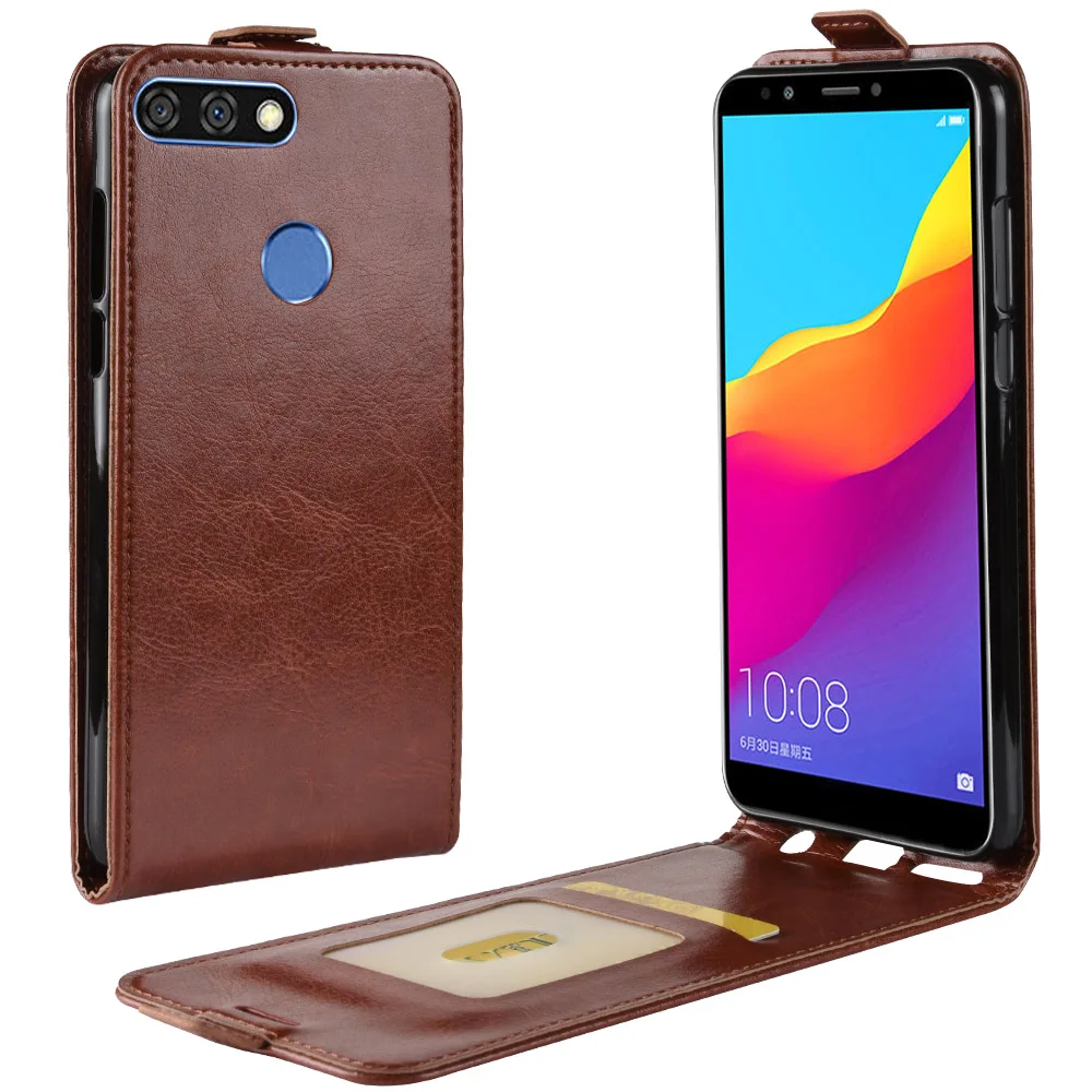 Для huawei Honor 7C Enjoy 8 откидная Обложка на заднюю панель из искусственной кожи чехол