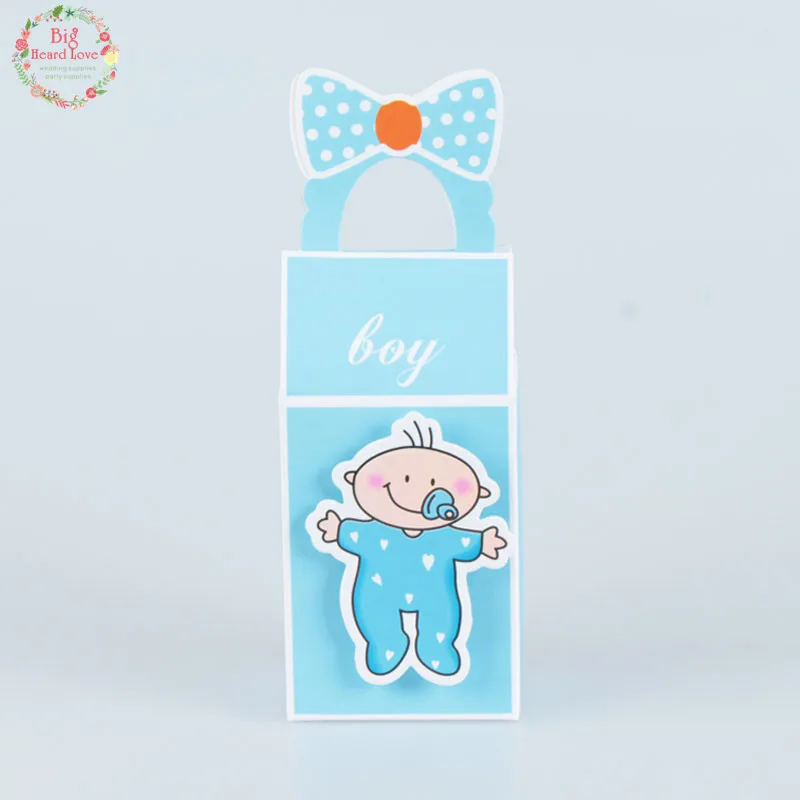 12 шт. в упаковке, для маленьких мальчиков и девочек baby Shower коробка конфет День рождения Подарочная коробка вечерние украшения вида вечерние свадебные сувениры Декор - Цвет: blue color