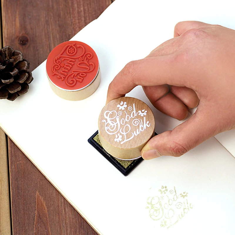 1 шт. круглый деревянный резиновый штамп школьные канцелярские вечерние DIY