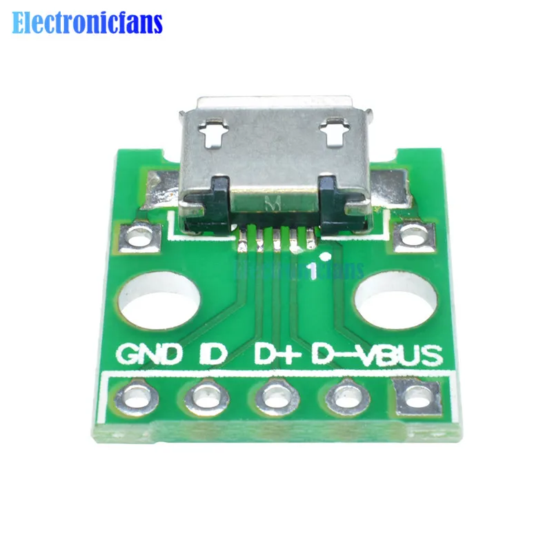 10 шт./лот MICRO USB Для DIP адаптера 5Pin 2 54 мм разъем Micro Usb Тип PCB Pinboard конвертер|usb to|usb to