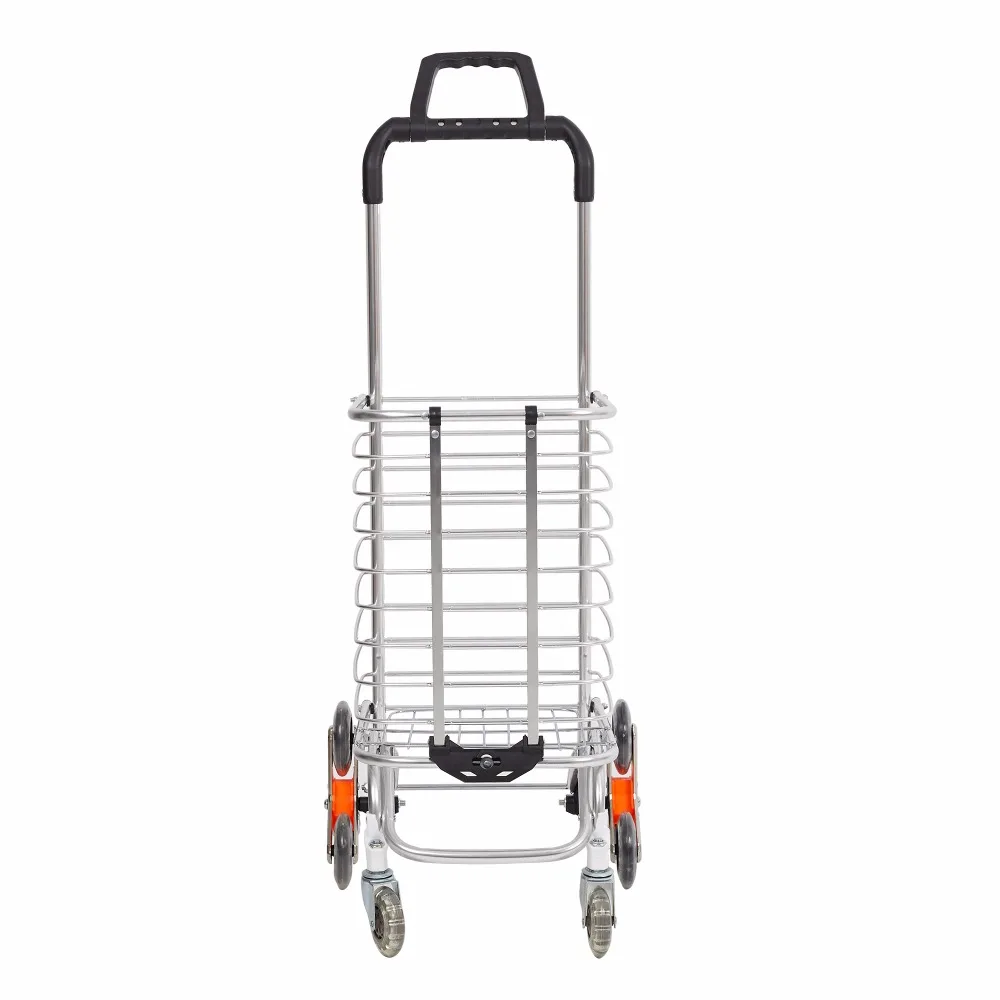 Сверхмощная продуктовая хозяйственная складная тележка с 8 подъемными колесами