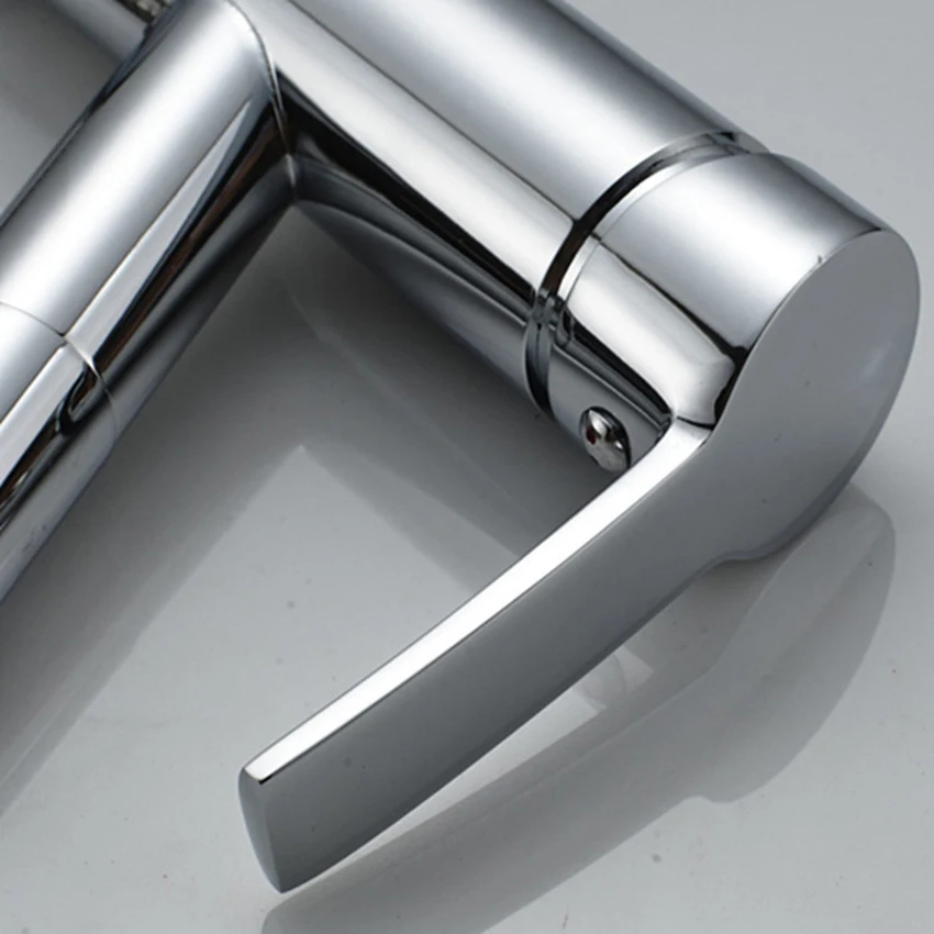 Смеситель для раковины латунный с одной ручкой и 2 входными шлангами |