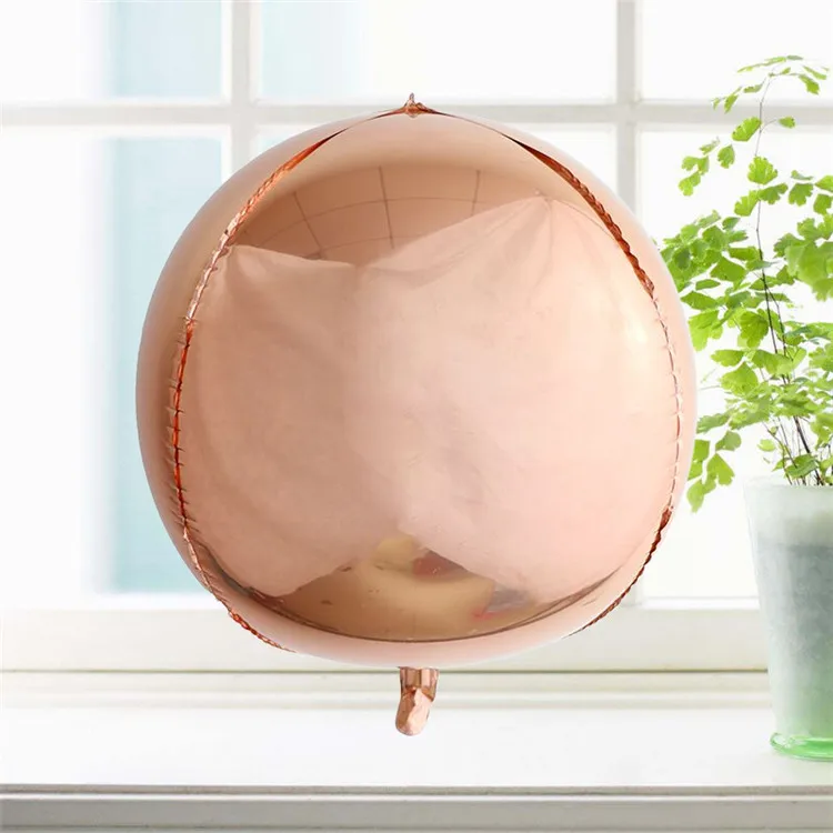 Rose gold 20 штук 4D 22 дюйма металлик размеров цвета: золотистый, серебристый Фольга шары одежда для свадьбы, дня рождения Декор гелий надувные Globos поставки - Цвет: Rose gold