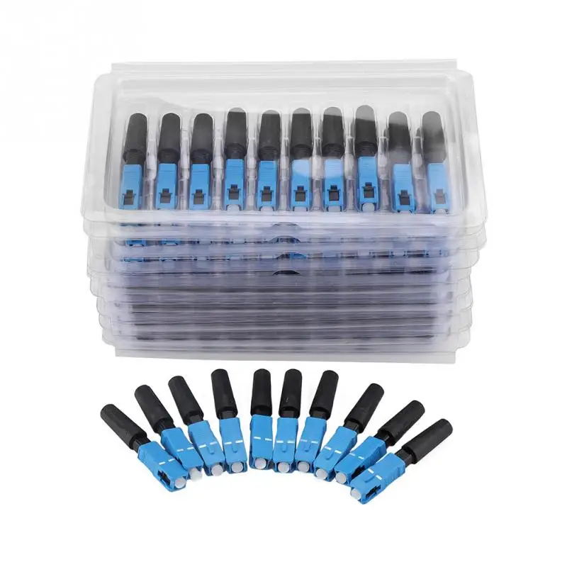 100PCS SC Fiber Fast Connector UPC Single-mode Optic Fiber Connector SC UPC Quick Connector FTTH Fiber