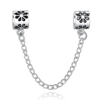 top quality hot 925 silver safety chain charm beads fit original pandora bracelet pendants for women diy jewelry free shipping