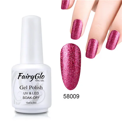 FairyGlo 15 мл Супер Bling Platinum Гель-лак блеск белая бутылка УФ гель лак для ногтей гель светодиодный праймер гель лак для ногтей эмаль - Цвет: 58009