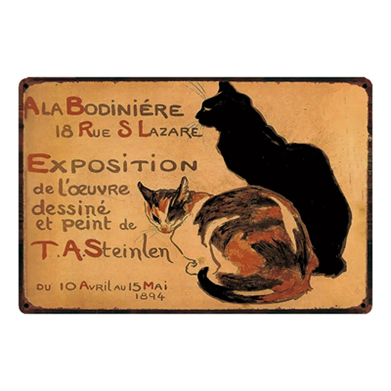 

[ Kelly66 ] Cats Metal Sign Tin Poster Home Decor Bar Wall Art Painting 20*30 CM Size y-2057