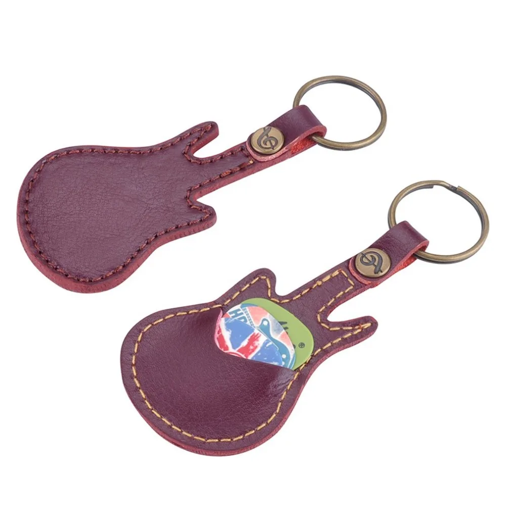Кожаные Подвески с кольцом для ключей чехол держатель гитарных медиаторов