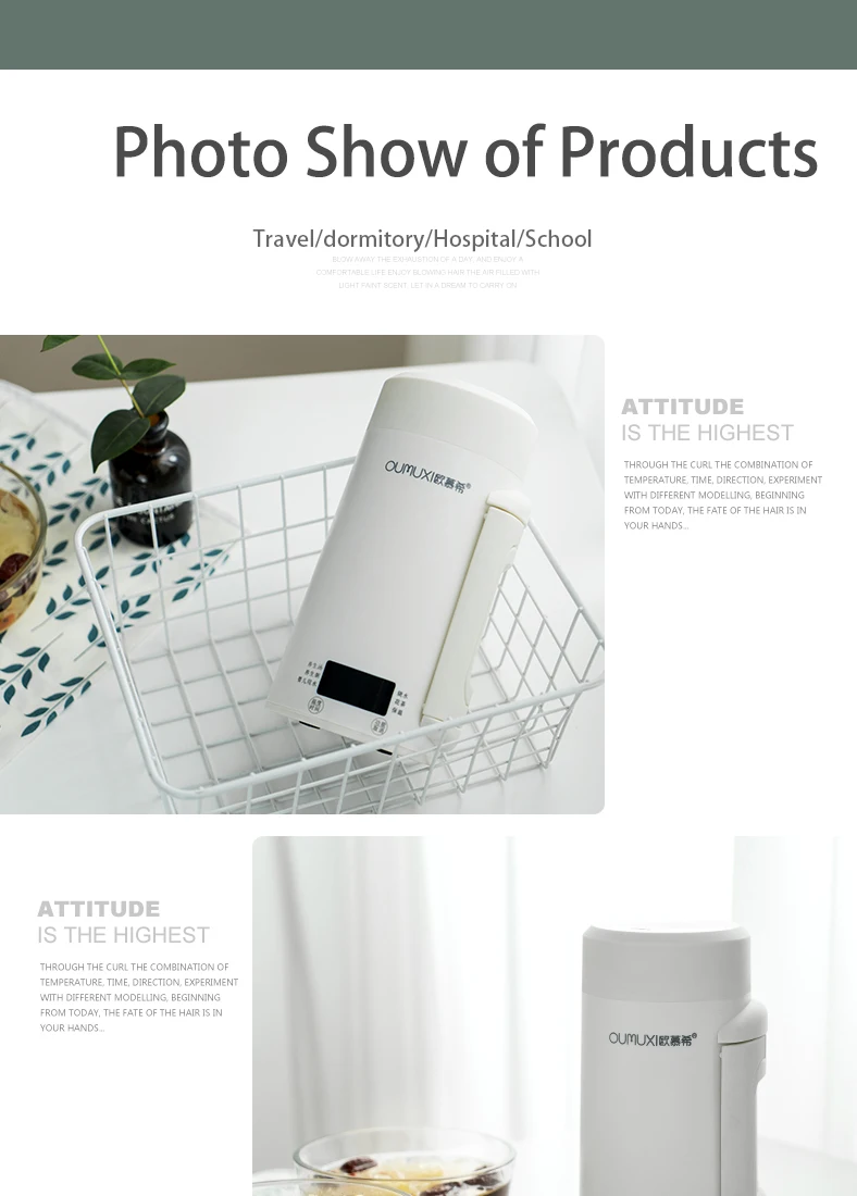 Electric Kettles mini water bottle Portable travel thermos mug milk boiling cup smart teapot Stainless stee thermostat hot water