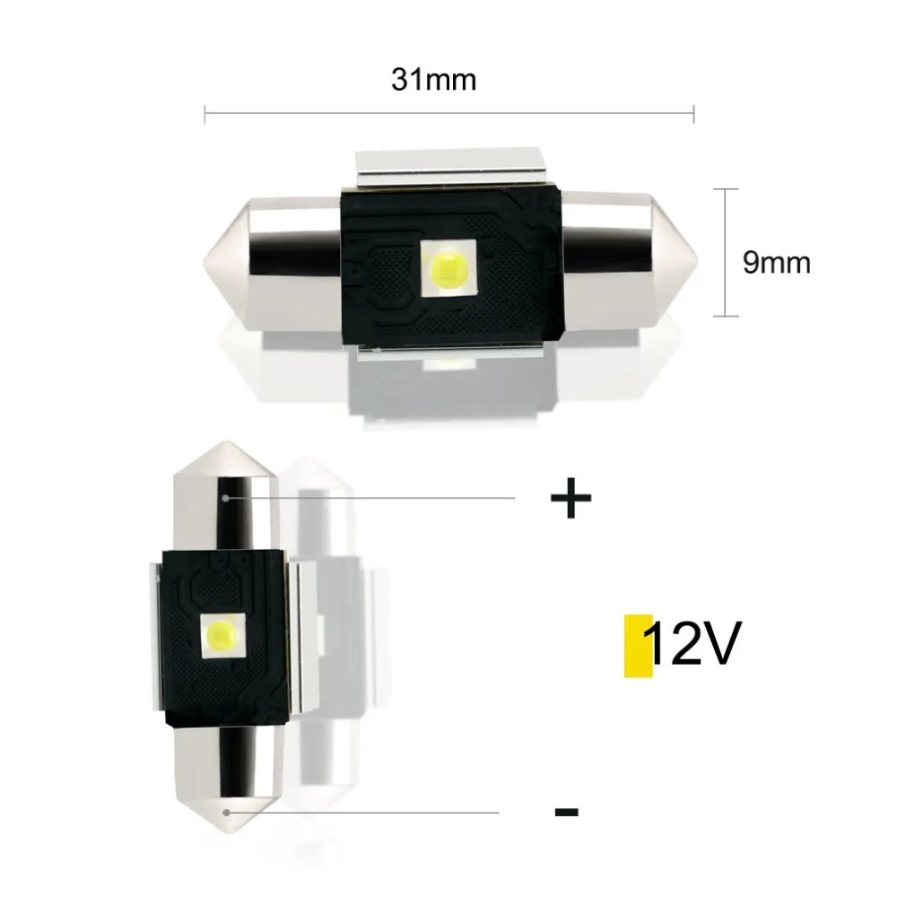2 шт. светодиодные лампы C5W 31 мм 12 В 6000 К|car lamp interior|31mm bulbauto interior |