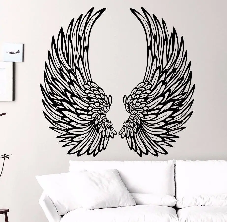 

Art Decoration Angel Wings Wall Art Decal Nursery Bedroom Home Window Decor Vinyl Sticker Living Room Wall Paper A-58