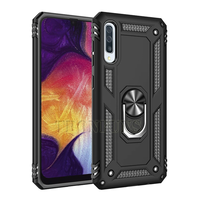 Роскошный противоударный бронированный чехол для samsung Galaxy A10 A20 A30 A40 A50 A70 M10 M20, автомобильный чехол с магнитным кольцом
