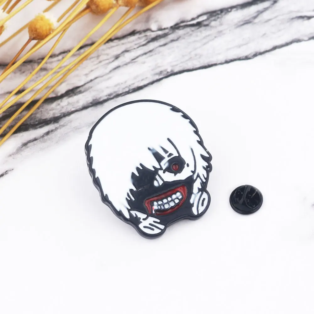Эмалированные булавки Tokyo Ghoul брошь Кен канеки маска значок Броши для женщин
