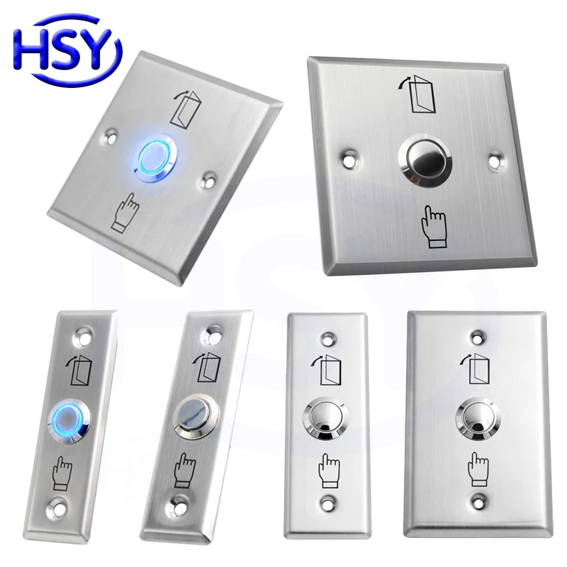 Кнопка выключения двери HSY из нержавеющей стали дополнительная светодиодная