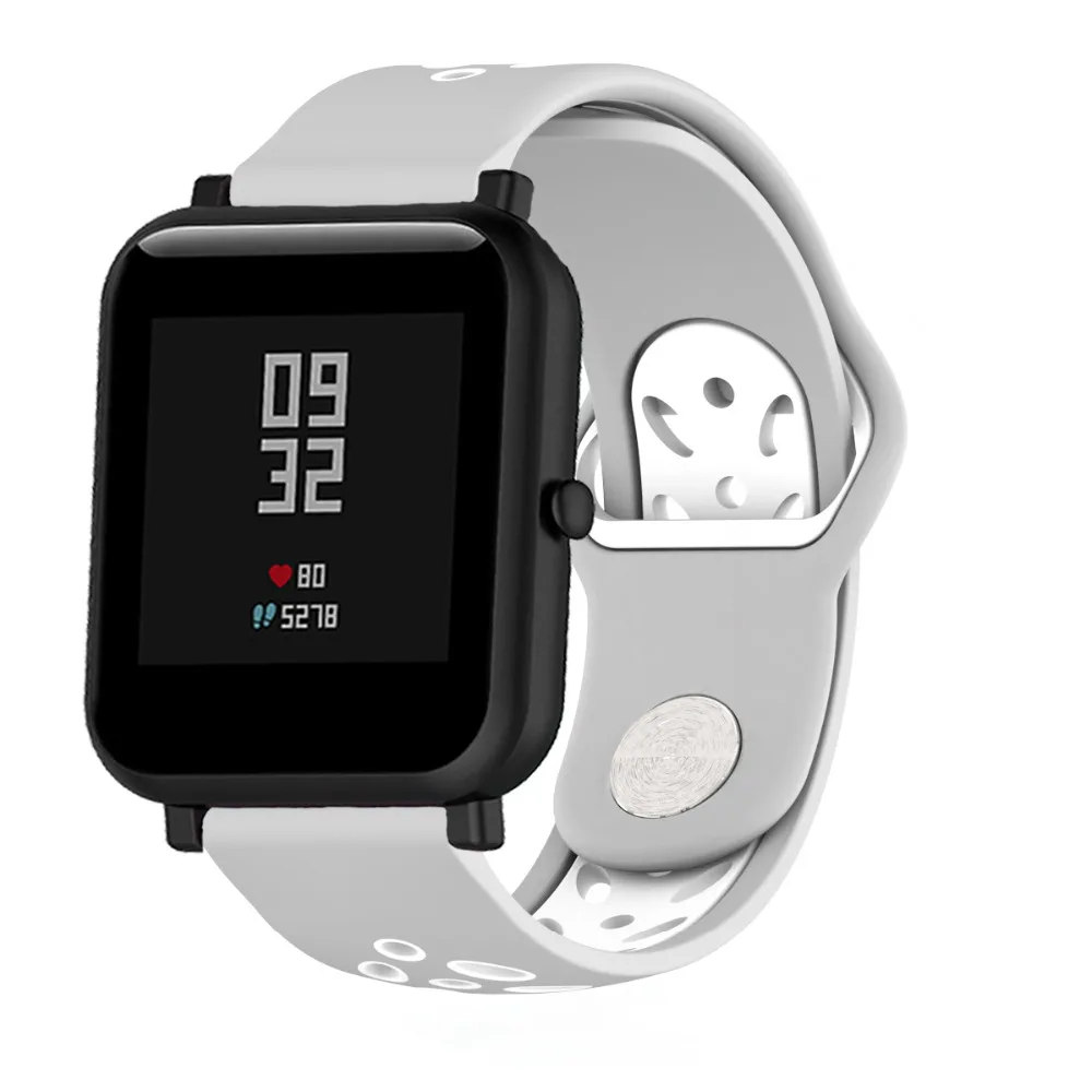 Силиконовый ремешок для Xiaomi Huami Amazfit Bip GTS Смарт-часы спортивный браслет для Garmin Vivoactive3/samsung Galaxy Watch 42 мм