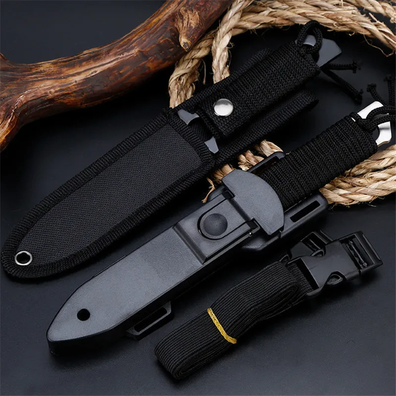 Hunting knife fixed bladeTactical Paratroopers Knife Hunt Stainless Steel Diving Outdoor Survival Camping Pocket Knives machet