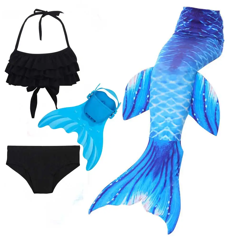 Новый купальный костюм для девочек с хвостом русалки плавания детский Zeemeerminstaart