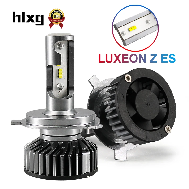 HLXG 1 пара Led H4 Автомобильные фары с Lumileds чипы ZES 12000LM светодиодные лампы 6000K 12V