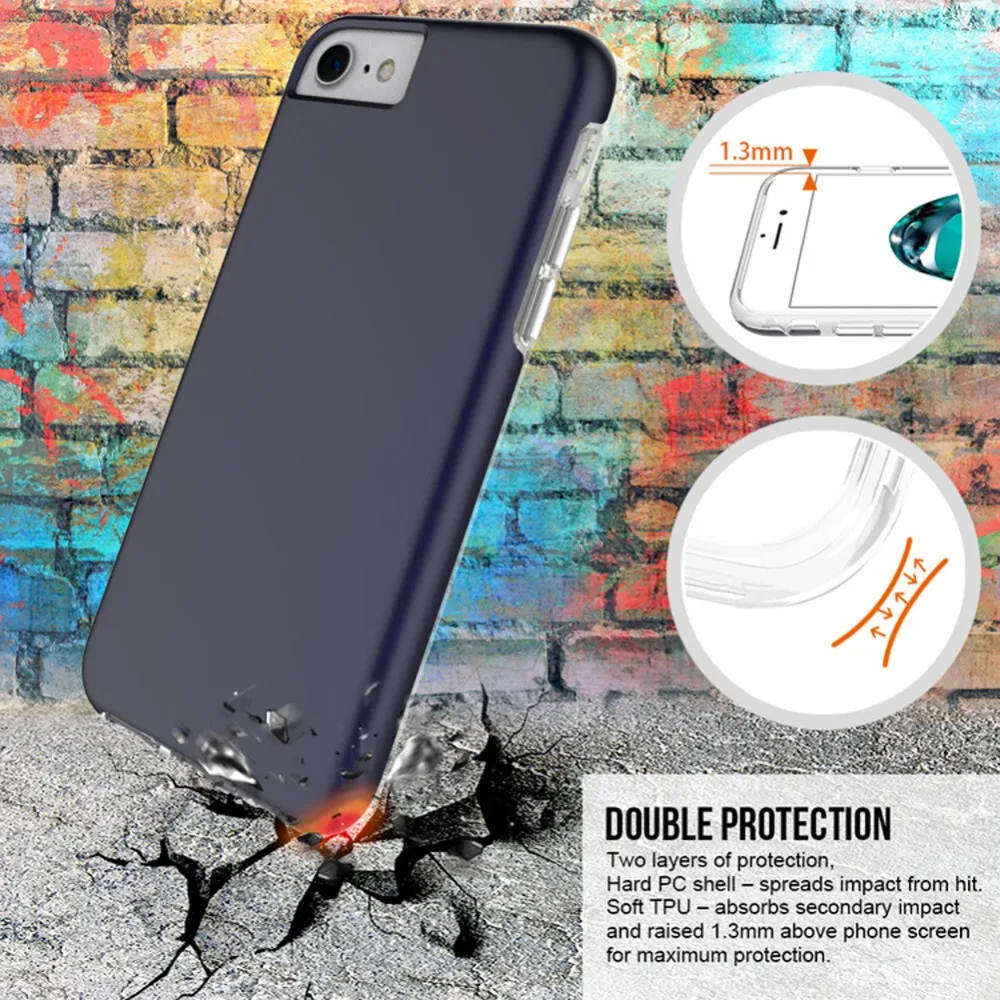TIPFLY Plating Transparent Bumper Button Phone Fitted Case For Apple iPhone 6 6s 7 8 plus Capa Coque Fundas TPU PC Back Cover |