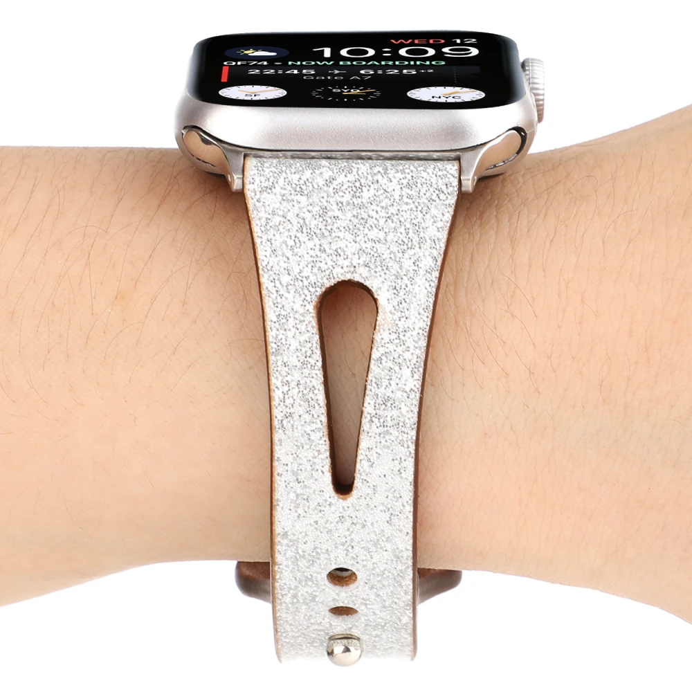 Ремешок для часов Apple Watch Band Series 4/3/2/1 спортивный браслет из блестящей кожи iwatch 44 мм
