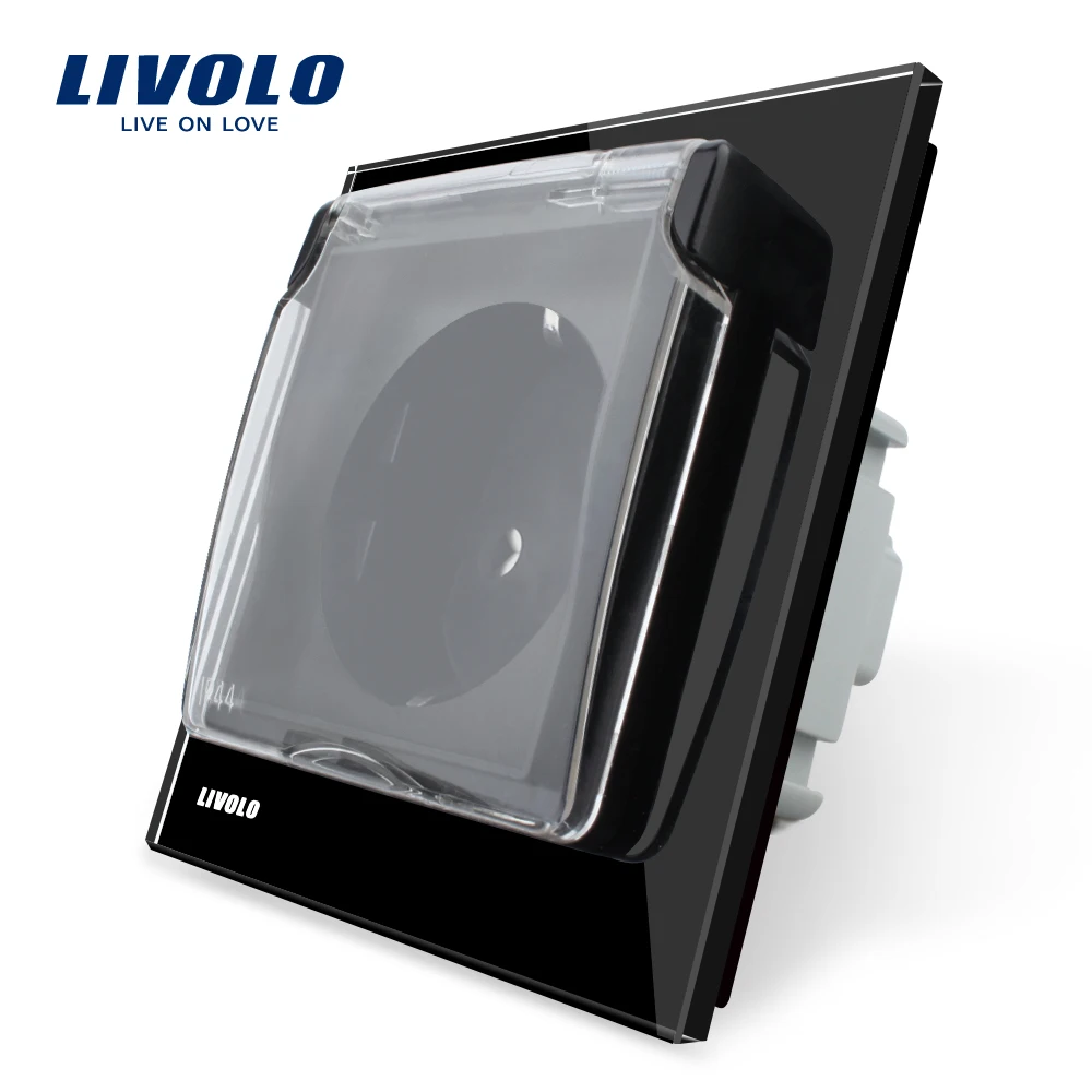 Фото Livolo ЕС стандартный мощность разъем белый стекло панель AC 110 ~ 250 В 16A стены с Livolo ЕС стандартный мощность разъем белый стекло панель AC 110 ~ 250 В 16A стены с