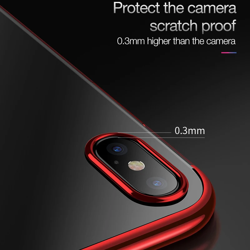 Мягкие чехлы из ТПУ с покрытием для iPhone 7 X XS Max 8 Ультратонкий Прозрачный чехол 6 6s