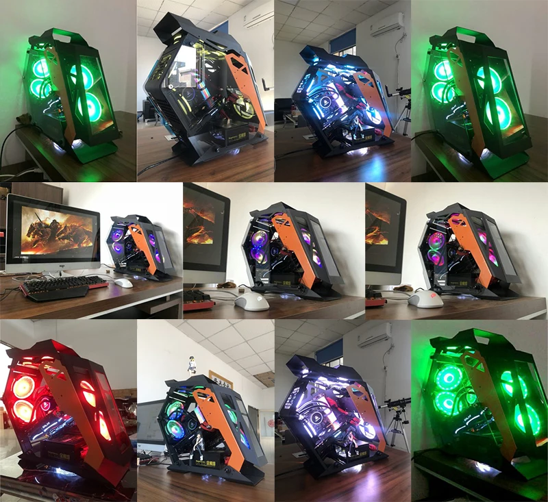 222*500*585 мм водяное охлаждение игровое шасси специальная форма RGB PC Mainframe боковой прозрачный чехол gamer gabinete computador