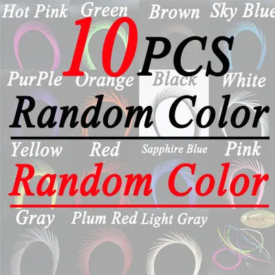 10 шт много цветов в полоску гусиные биоты перо каменные хвосты, усики, крылья, тела и крылышки материал для завязывания мух - Цвет: 10PCS  Random Color