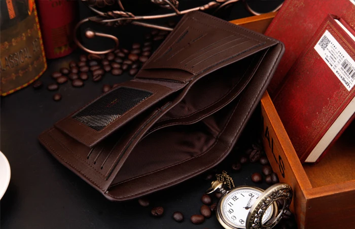 Новый 2016 Бумажник Мужчины PU Кожа Моды Короткий Параграф Известный Бренд