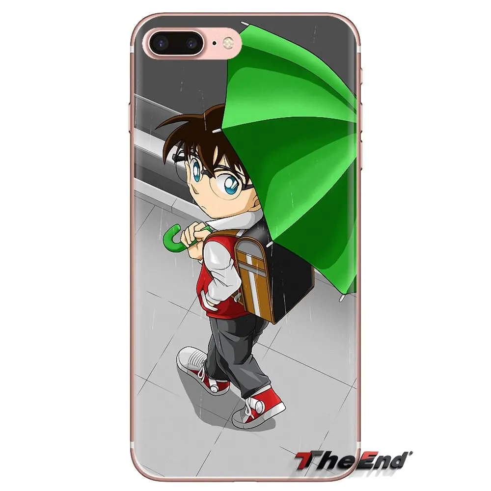 Силиконовый чехол-кошелек Edogawa Conan Closed Detective для Samsung Galaxy S3 S4 S5 Mini S6 S7 Edge S8 S9 S10 Plus Note 3