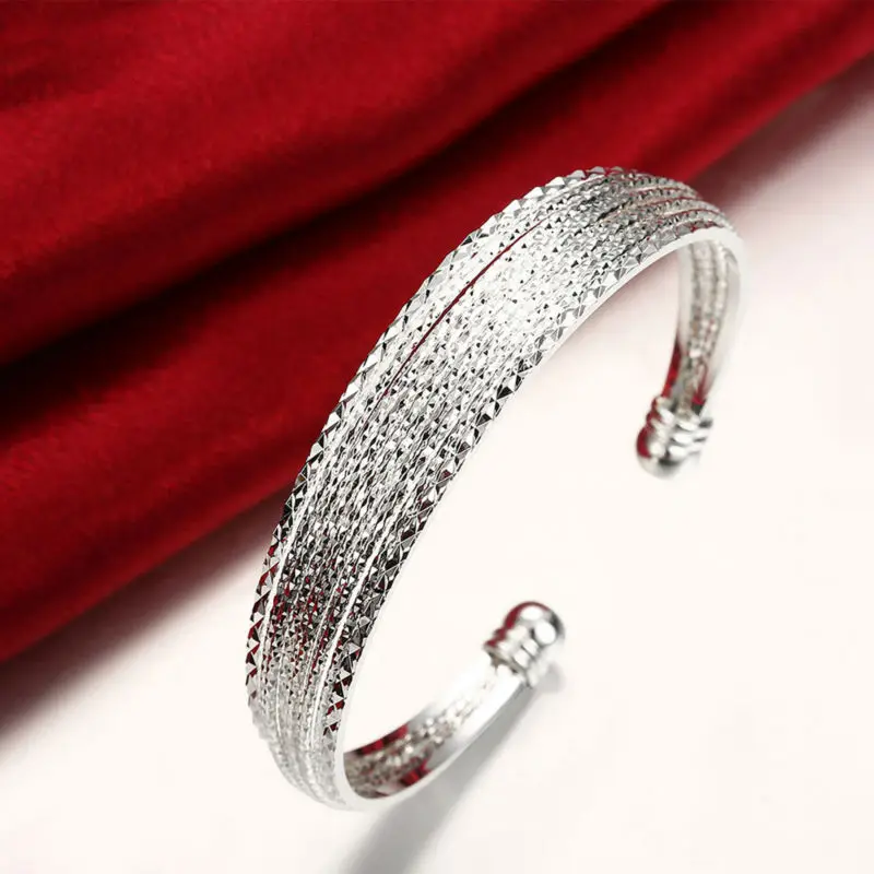 Retro and Luxury Plaited Wire Silver Open Cuff Bracelet Argent Femme Accessories For Women Bridal Factory Price Fine Jewelry | Украшения и