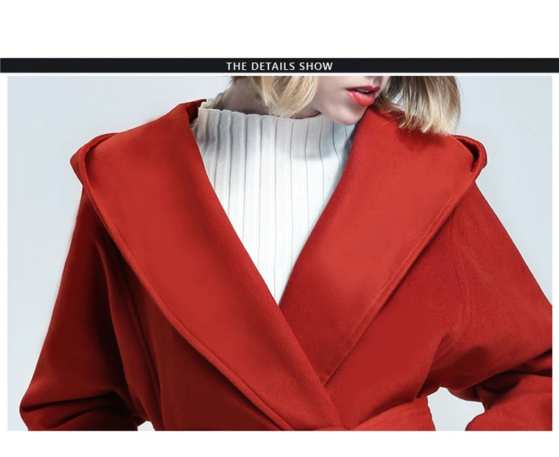 Осенне-зимнее плотное пальто с капюшоном поясом женское повседневное свободное