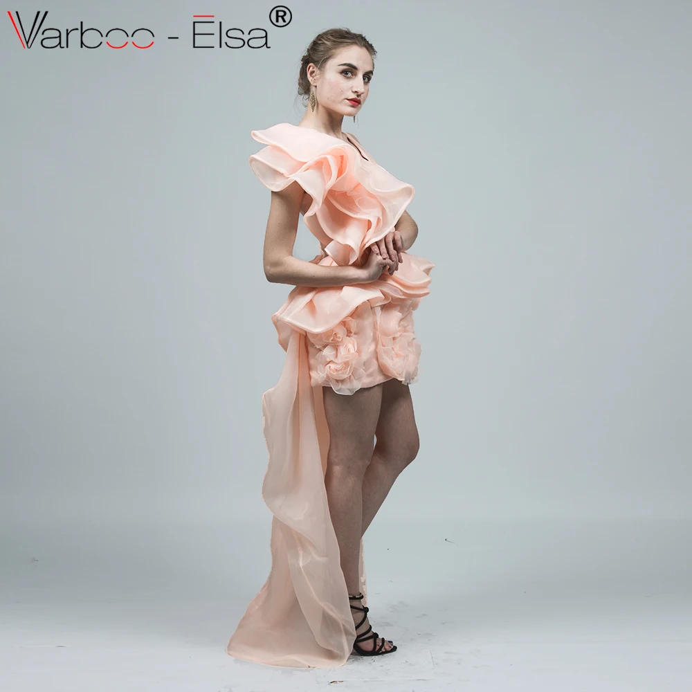 VARBOO_ELSA модное короткое спереди длинное сзади платье для выпускного вечера