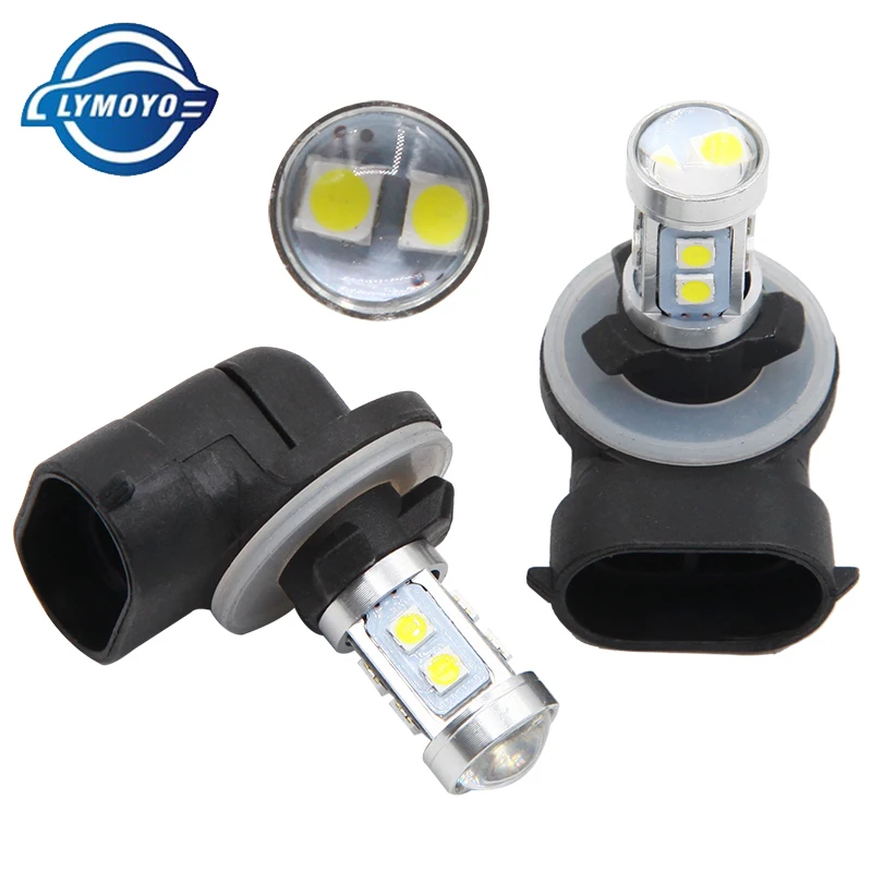 Lymoyo 2 шт. автомобиль H3 светодиодный H1 881 H27 H7 H8 H11 HB3 HB4 9005 9006 HB4 10W 3030 SMD 10 светодиодный белые Противотуманные фары Дневные Фары Светильник дневного светильник