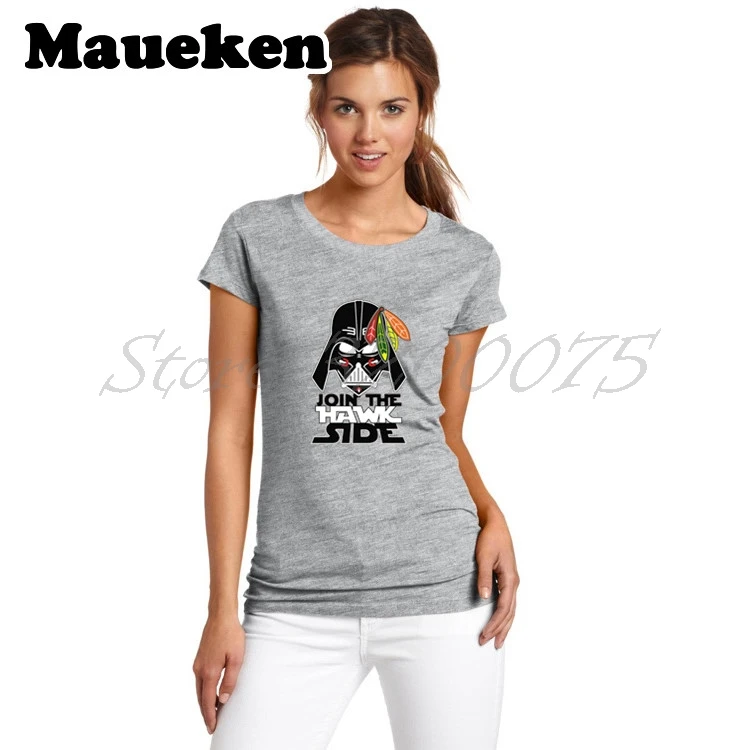 Женская модная футболка Chicago Blackhawks Star Wars Join The Hawk Side Darth Vader с короткими рукавами