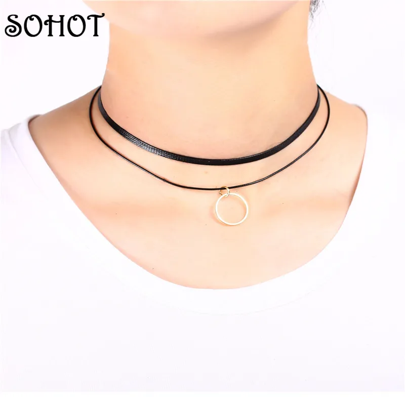 SOHOT 2016 простые модные ювелирные изделия золотого цвета полый круглый двойной