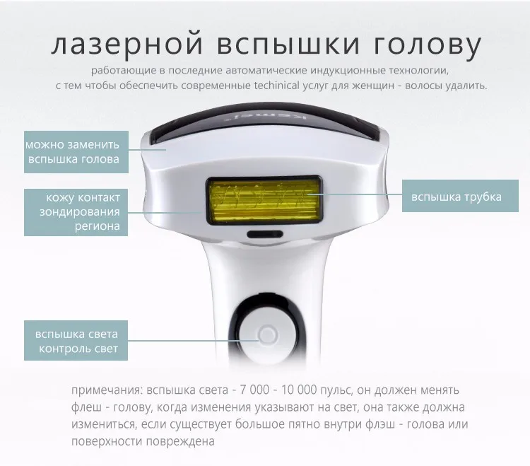 Kemei6812 Фотон лазерной Для тела удаления волос постоянным безболезненно леди Эпиляторы 100-240 В