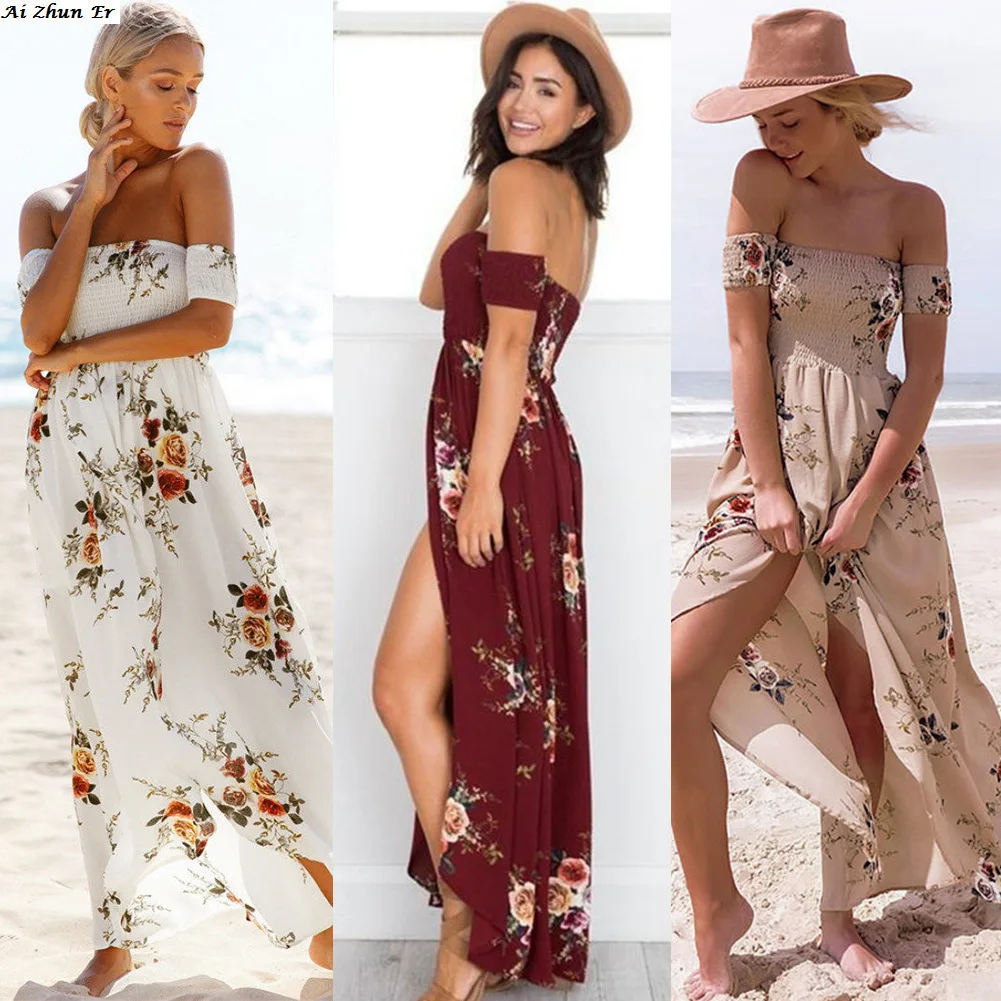 AiZhunEr 2017 Летнее Платье Sexy Шифон Пляж Длинное платье женщина|long women dress|women dressdress summer