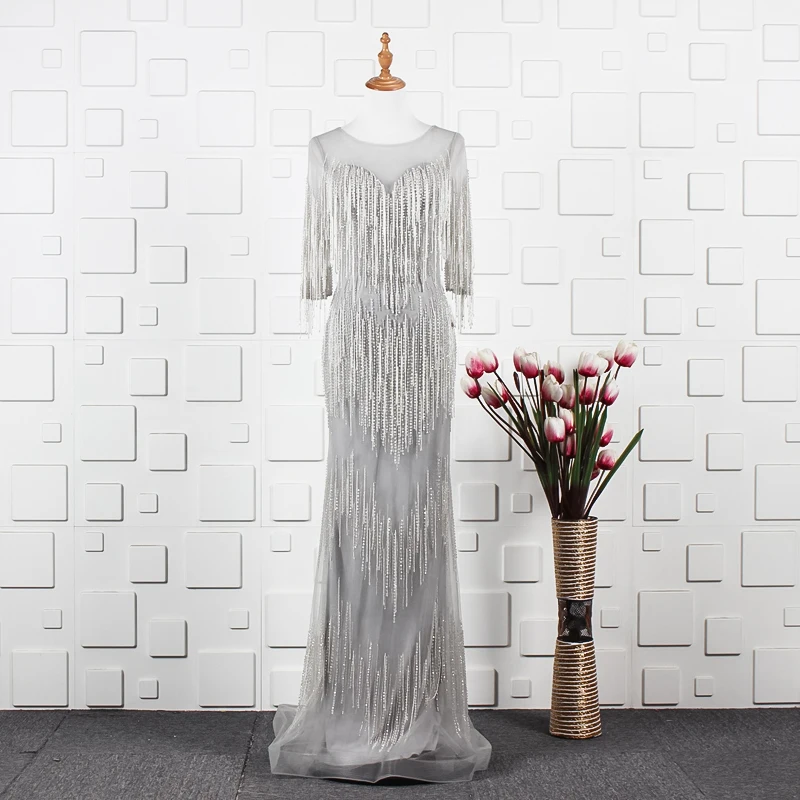 JANCEMBER Дубай дизайн золотые и серебряные вечерние платья с длинными рукавами 2019