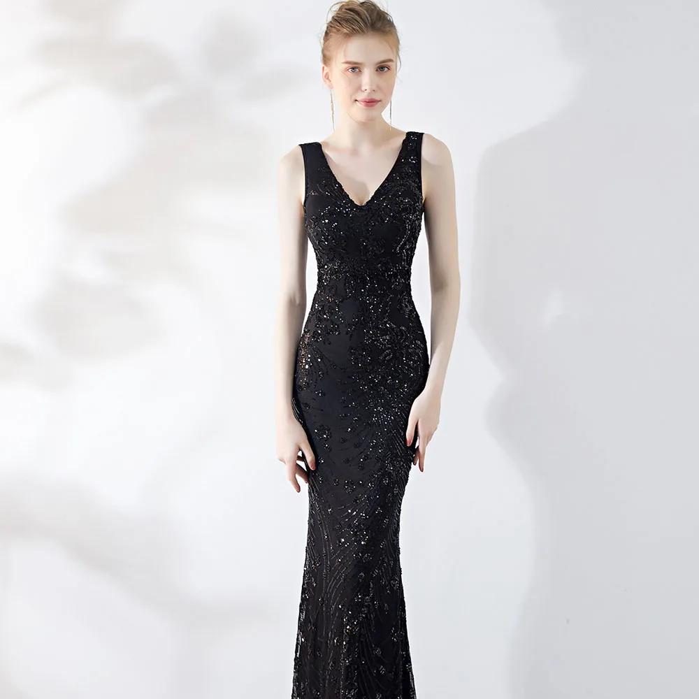 Роскошное блестящее платье Vestidos женское сексуальное без рукавов с блестками