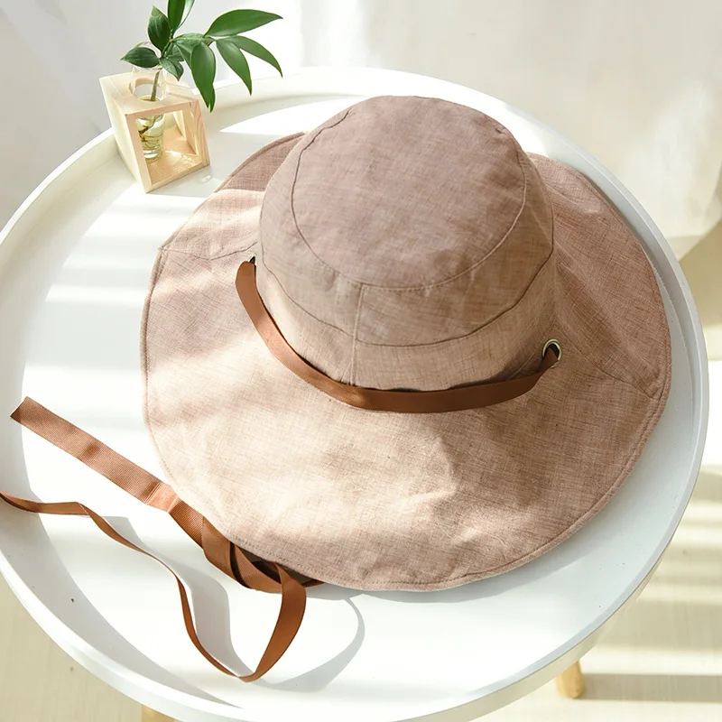 

Top quality Summer sun women sun Hat Fashion cotton big Brim beret cap for men Breathable outdoor hat