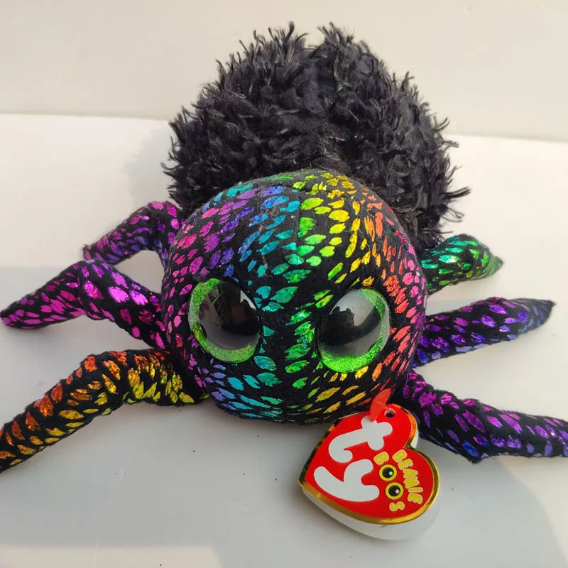 TY Beanie Boos 6" 15см Плюшевый паук Кроули из коллекции регулярных заполненных игрушек с большими глазами, мягкая кукла, милые дети.
