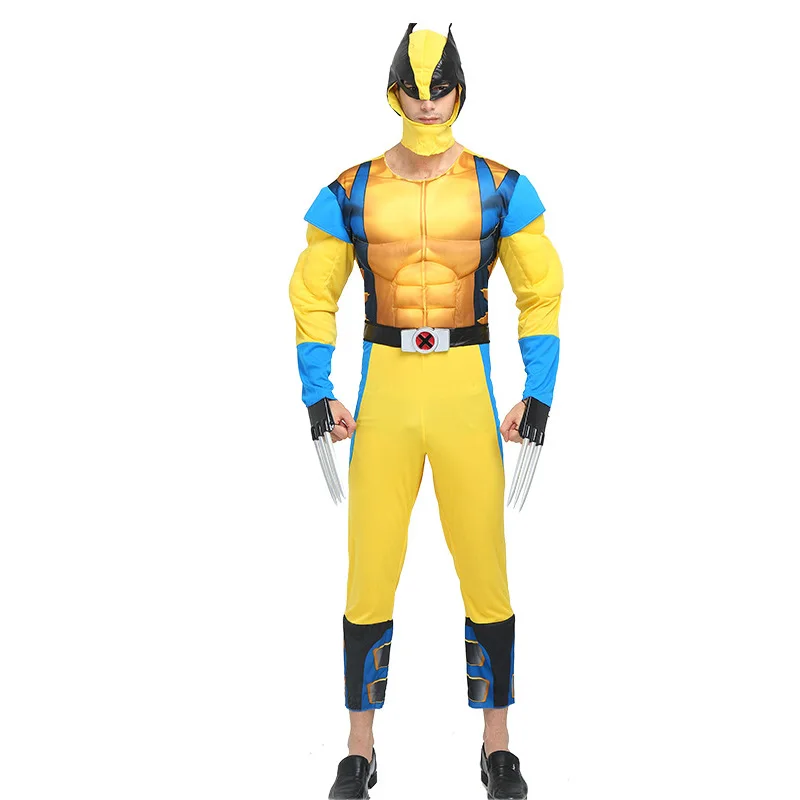 Мужской костюм Росомахи из фильма X Men для косплея взрослых Хэллоуина карнавал