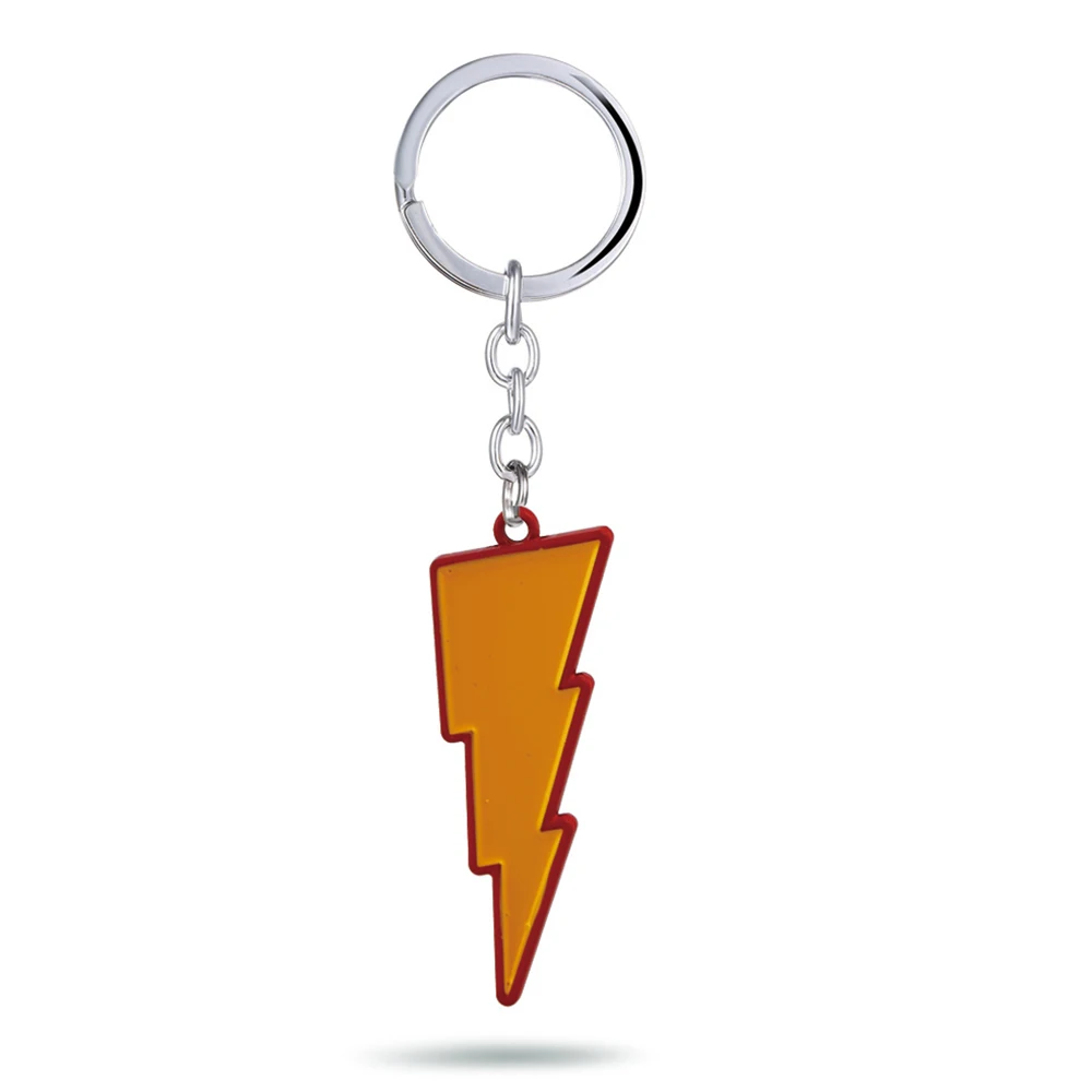 Новый фильм Shazam брелок металлический логотип в виде молнии кулон для ключей