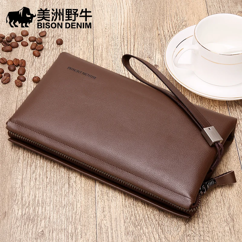 известных брендов BISON DENIM мужской клатч кошелёк бумажник портмоне мужское