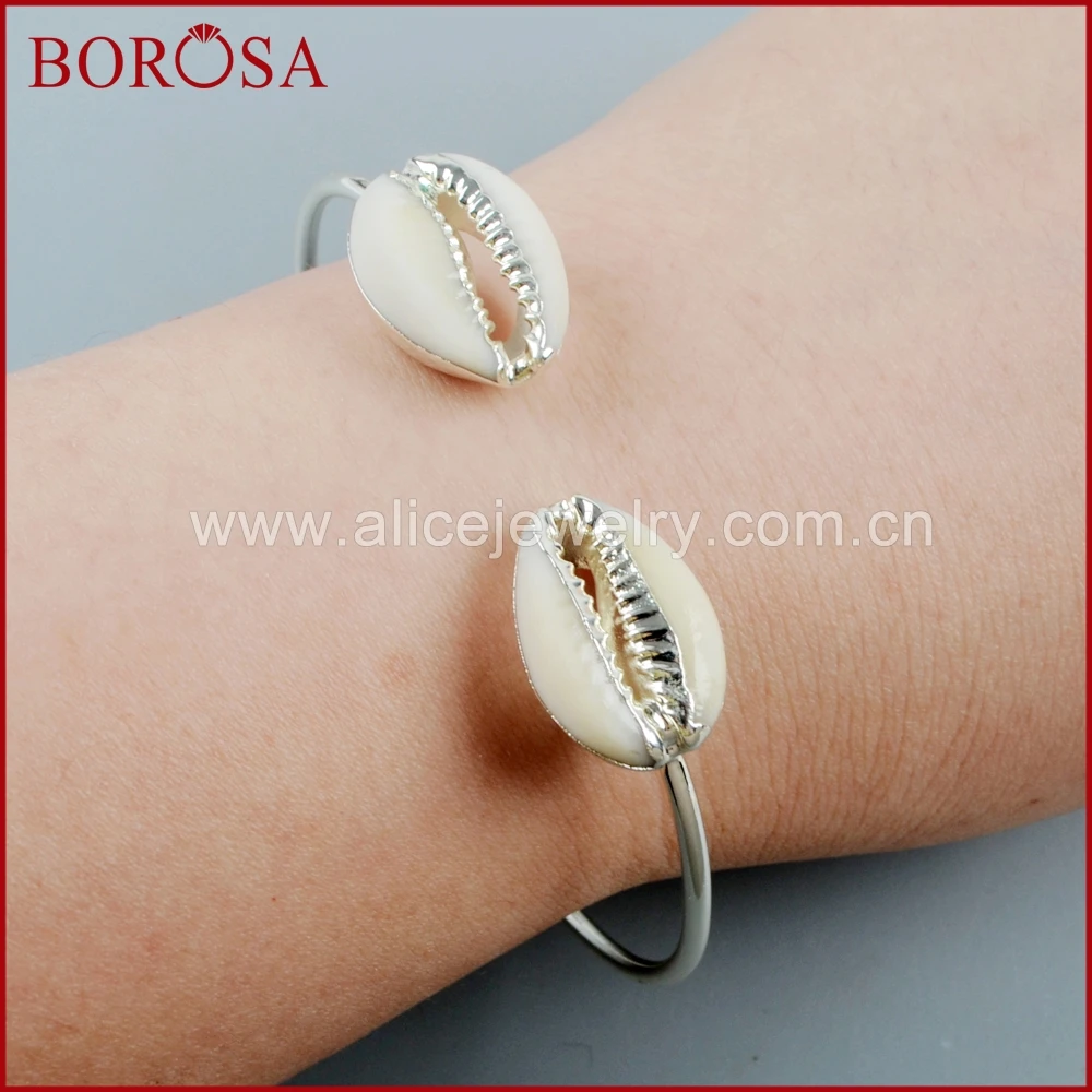 Оптовая продажа BOROSA 5/10 шт. серебряный цвет двойная раковина натуральная морская