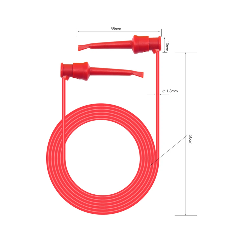 

2018 Cleqee P1520 5pcs Multimeter Electrical Testing Dual SMD IC Test Hook Lead Silicone Cable 50cm 5colors