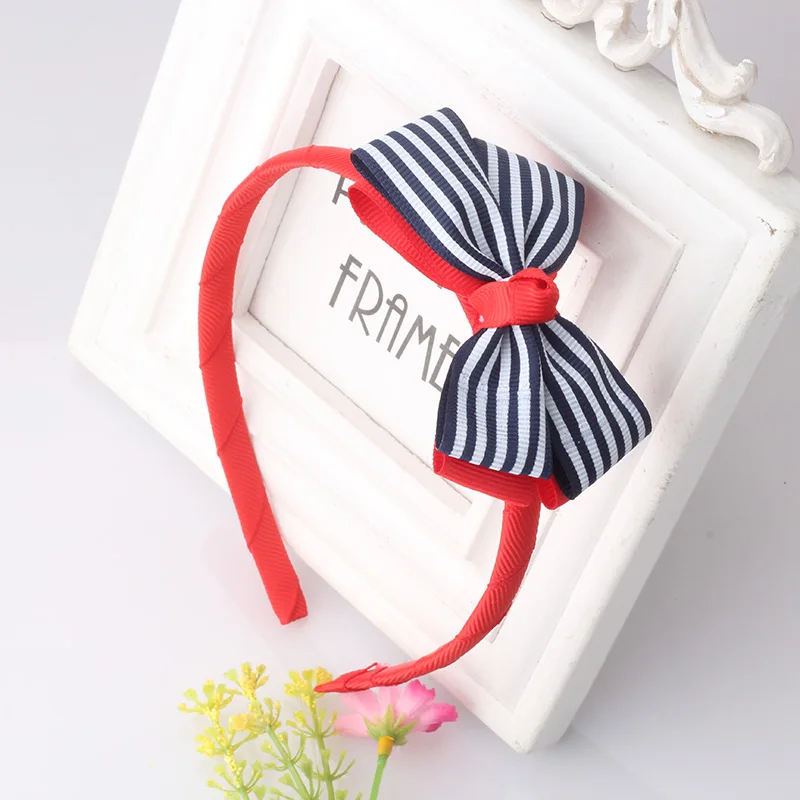 Повязка на голову в Корейском стиле милая детская одежда для волос с бантиками