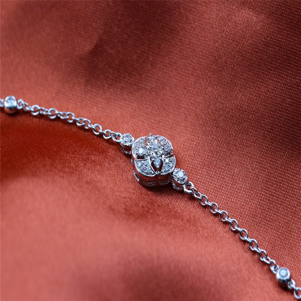 Роскошный золотой браслет в форме сердца LASAMERO 0.227CTW с натуральным бриллиантом и